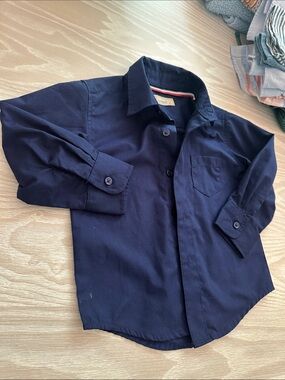 Navy Blue Button-Up Shirt | 2T